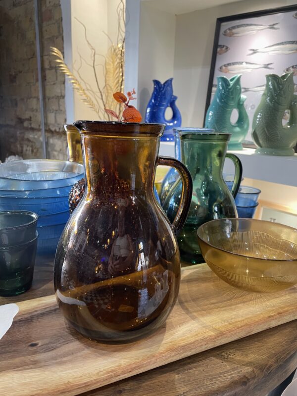Recycled Glass Tall Jug Burnt Orange - Image 2