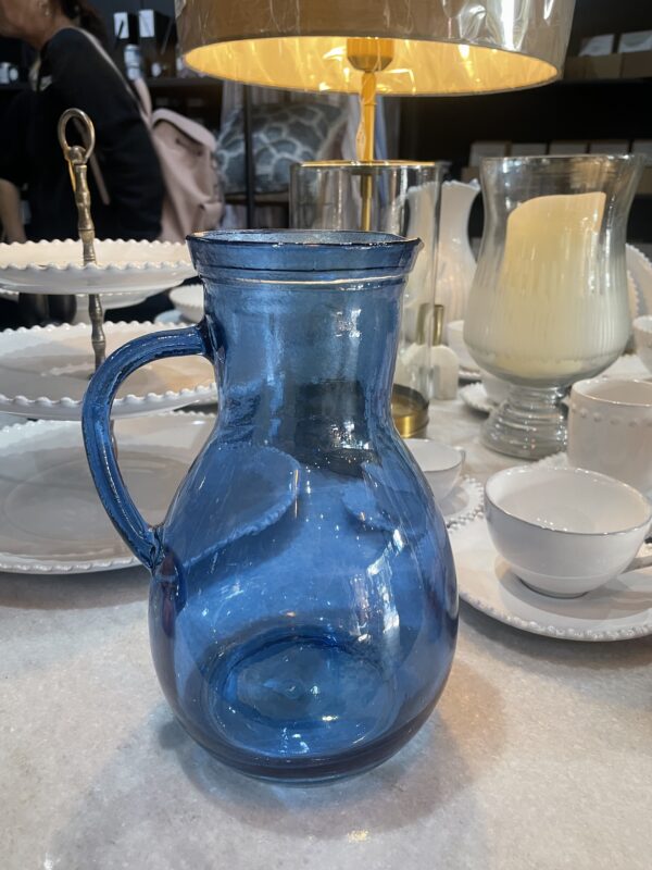 Recycled Glass Tall Jug Blue