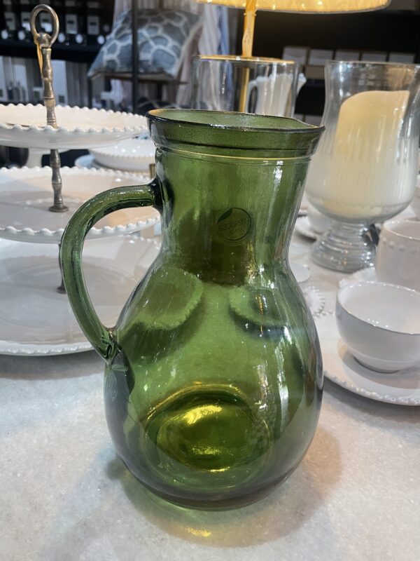 Recycled Glass Tall Jug Green