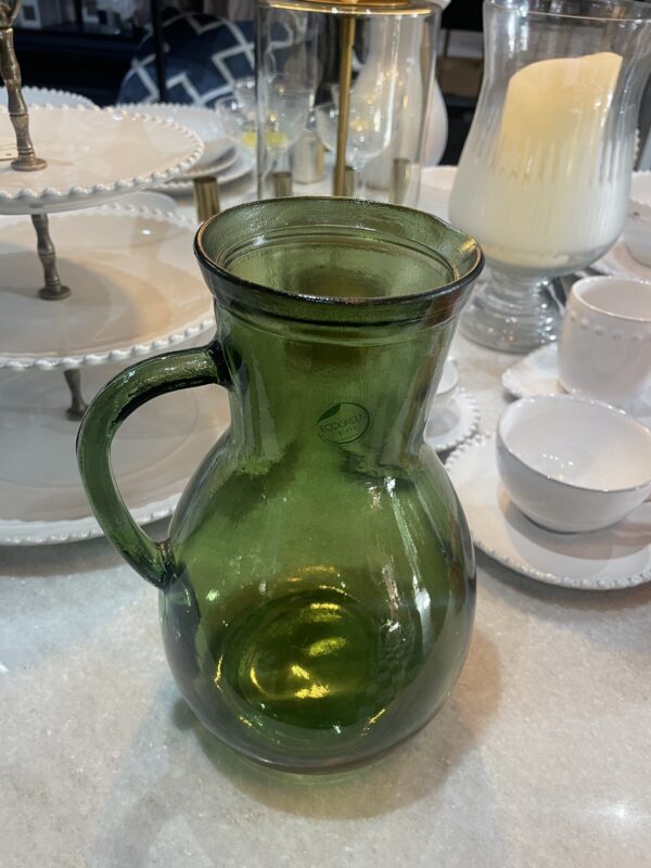 Recycled Glass Tall Jug Green - Image 2