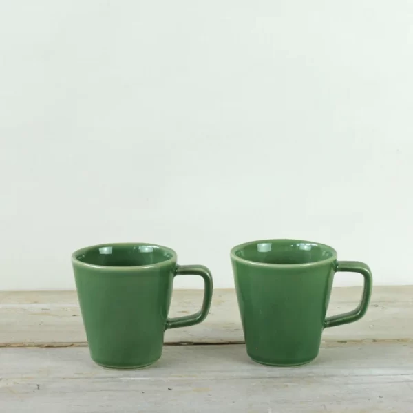 Parrot Green Ceramic Mug Set of 2