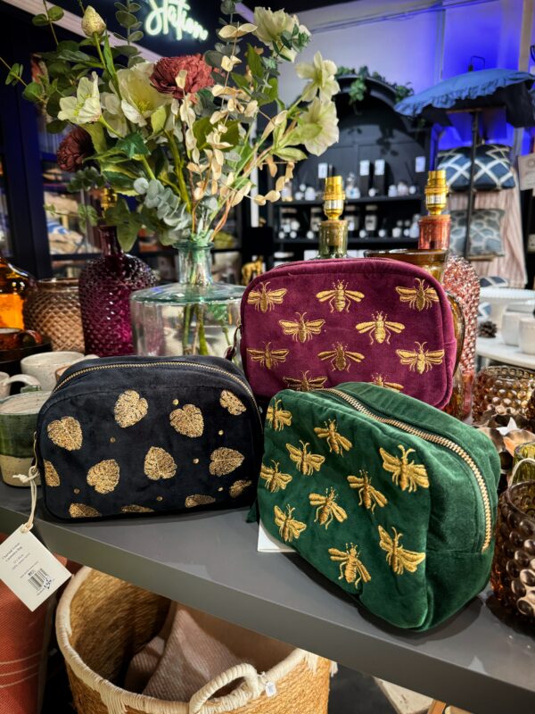 Elizabeth Scarlett Velvet Cosmetic Bag