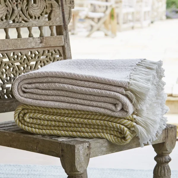 Weaver Green Gooseberry Herringbone Blanket - Image 3