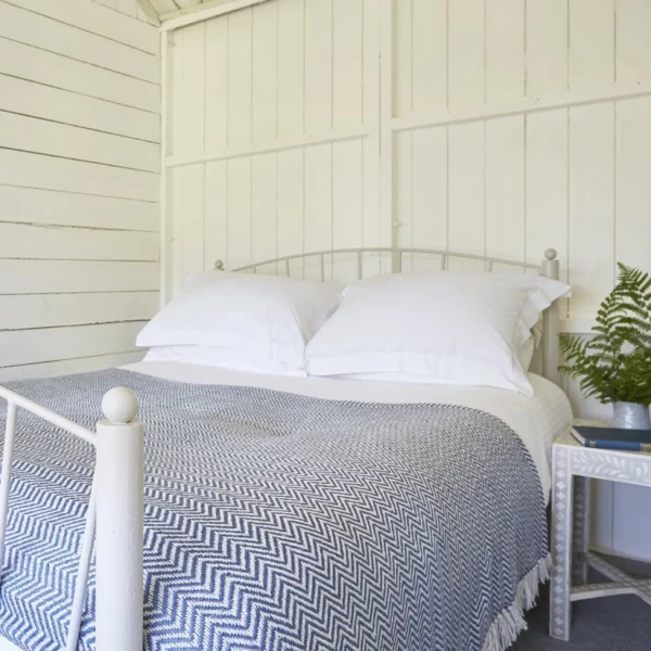 Weaver Green Navy Herringbone Blanket